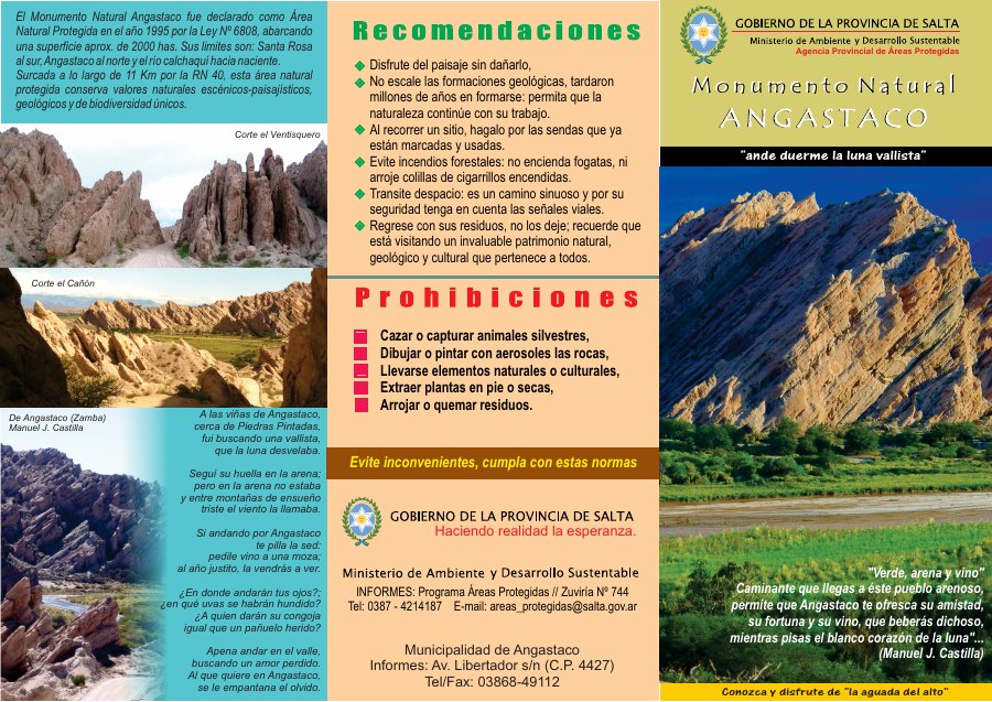 Vista previa del folleto de la Quebrada de las Flechas